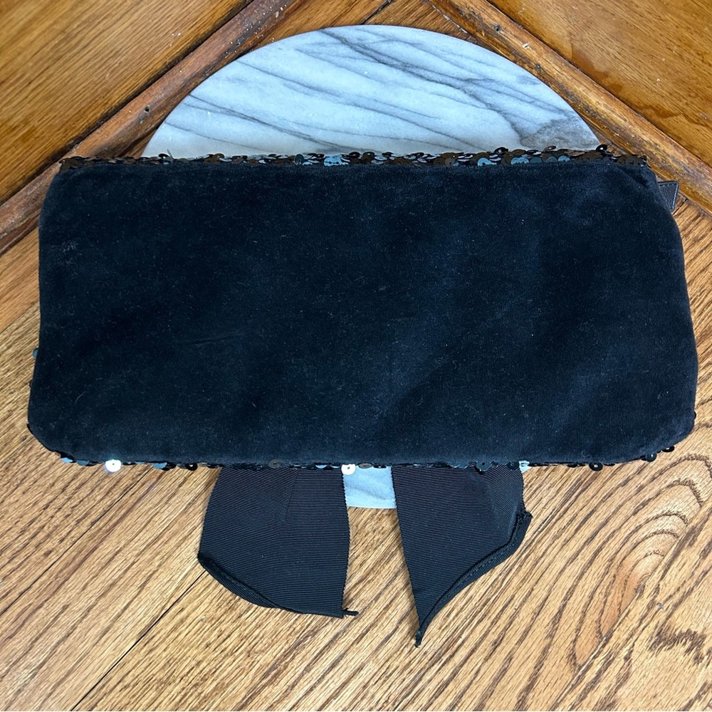 *SOLD*Juicy Couture | Sequined Faux Velvet Convertible Bowed Clutch - Picture 6 of 15